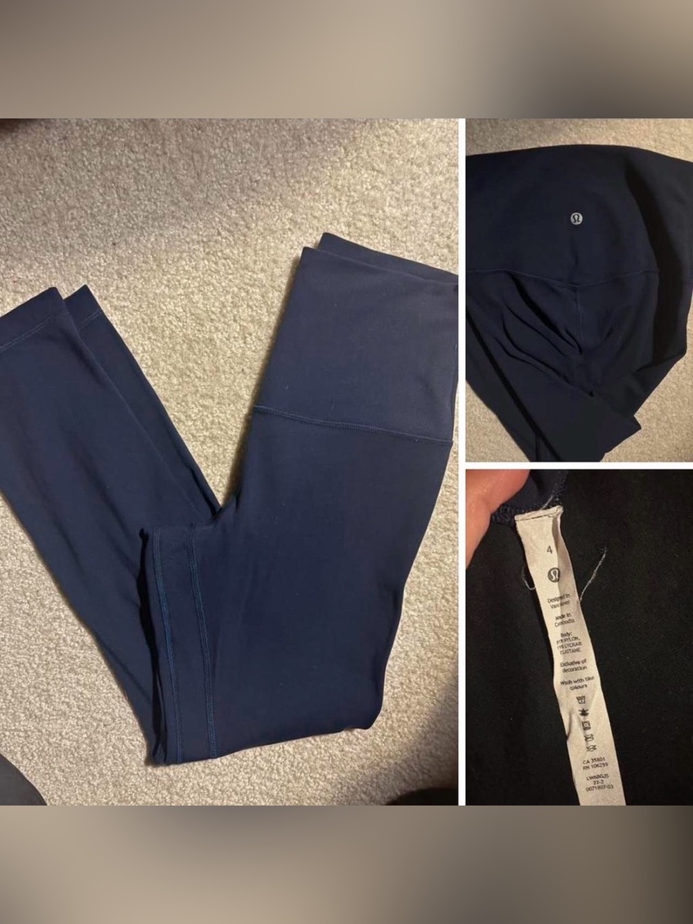 Navy blue Lululemon Align High Rise leggings (worn once) size 4
